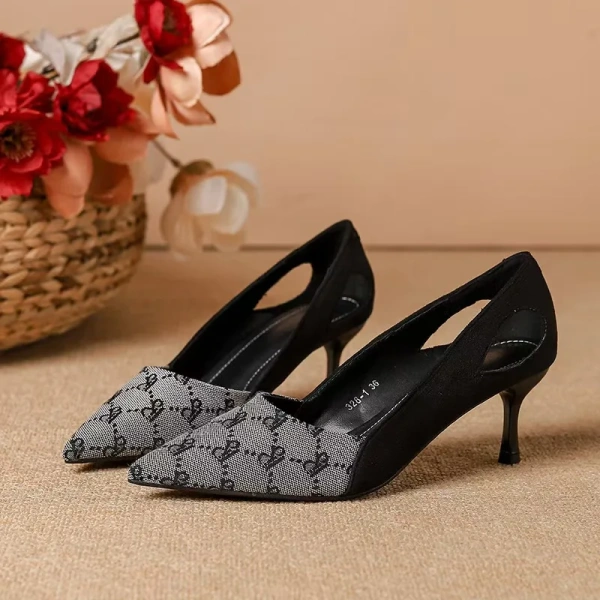 Women's Summer Fashion Suede Stiletto Shoes New Single Joker French Pointed Design with Temperament Spring and Autumn Style - Image 4