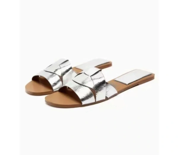 2025 Popular Women's Flat Sandals Slip-On Beaded Strap Open Toe Beach Shoes Breathable Casual Lazy Wear - Image 6