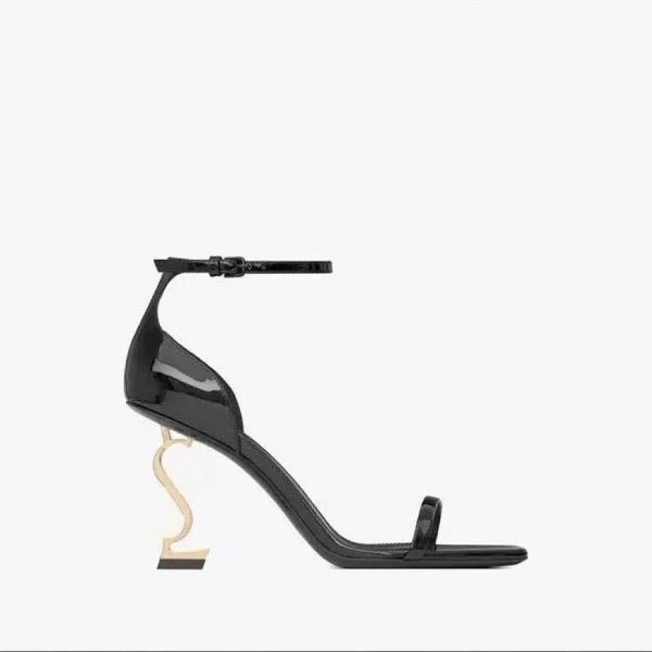 Fashion Elegant Women's Square Toe High Heels Open Toe Sandals With Monogram Heel Wedding Outdoor Sandals
