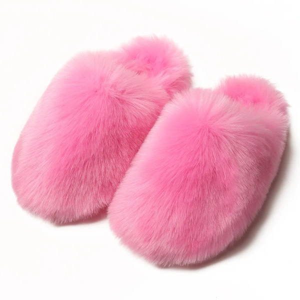 Cozy Fluffy Faux Fur Slippers Anti-Skid Indoor Winter Shoes with Durable Outsoles Multicolor House Shoes for Autumn Season - Image 6