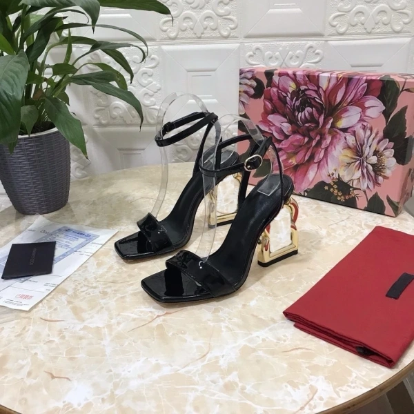DG New Casual Cowhide Women's Shoes Sandals High Heels Party Banquet Date - Image 2