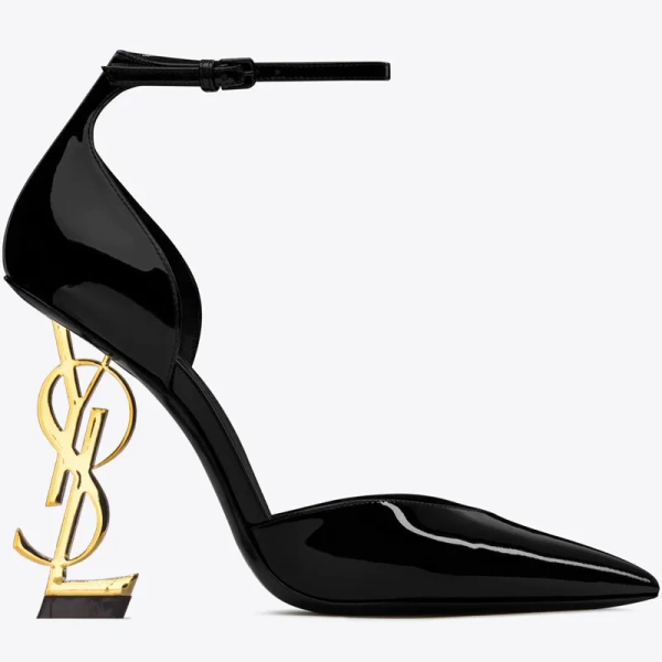 New Designer Shoes Women's Letter High Heels Classic Style Luxury Sandals Shiny Patent Leather Pointed Toe Summer - Image 6