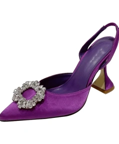 2025 New Luxury Women's High Heels Europe America's Best Seller Baotou Glass with Sunflower Water Diamond Sexy Summer