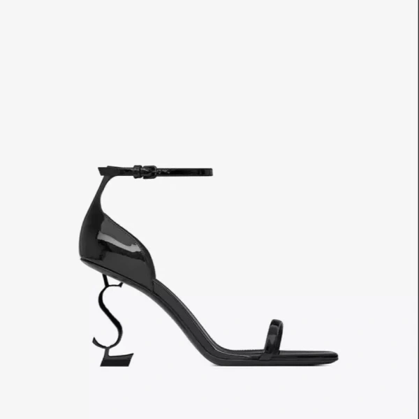 High-heeled Shoes Female New Online Celebrity with the Same Letters and Black Sexy Stilettos with Sandals Female. - Image 2