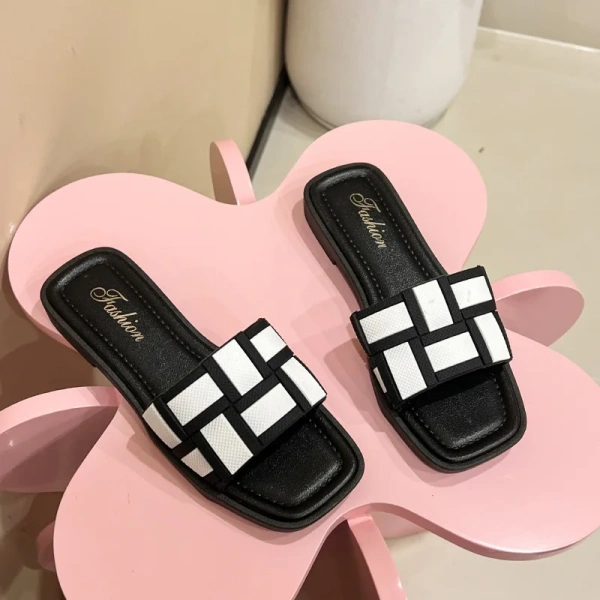 2025 Women's Genuine Leather Casual Slippers Fashion Horsehair Fur Sandals Soft Outdoor Use Winter Spring - Image 4