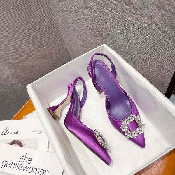 2025 New Luxury Women's High Heels Europe America's Best Seller Baotou Glass with Sunflower Water Diamond Sexy Summer - Image 2