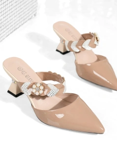 2025 Women's Summer New Trend Sandals Sexy Cross Strap Slippers with Pointed Toe High Heel PU Insole Height Increasing Feature