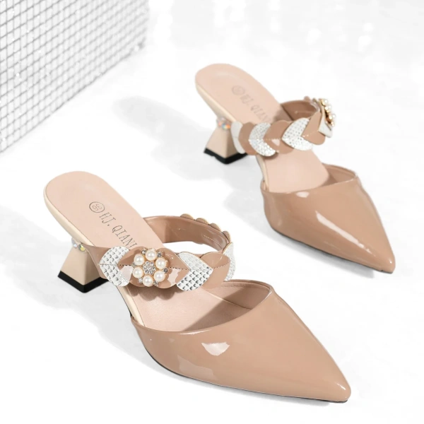 2025 Women's Summer New Trend Sandals Sexy Cross Strap Slippers with Pointed Toe High Heel PU Insole Height Increasing Feature