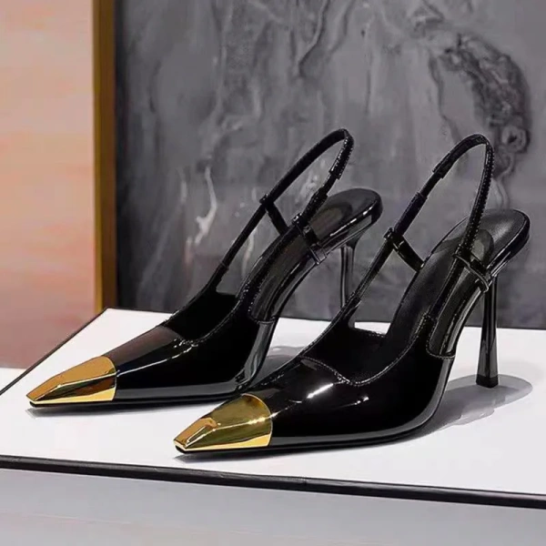 High-heeled Sandal with Pointed Metal Feeling, with Thin Heels at the Back of the Head. - Image 6