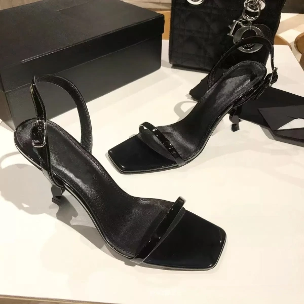 High-heeled Shoes Female New Online Celebrity with the Same Letters and Black Sexy Stilettos with Sandals Female. - Image 4
