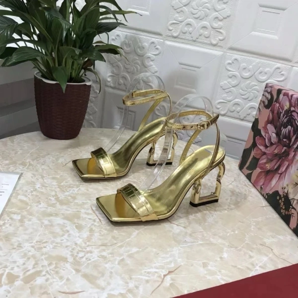 DG New Casual Cowhide Women's Shoes Sandals High Heels Party Banquet Date - Image 3