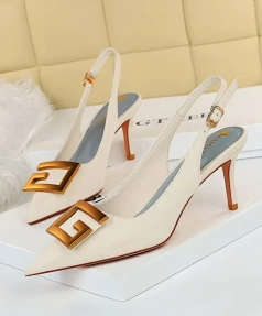 Autumn Female French Baotou Sandals Online Celebrity's Pointed High Heels with Stilettos for Summer