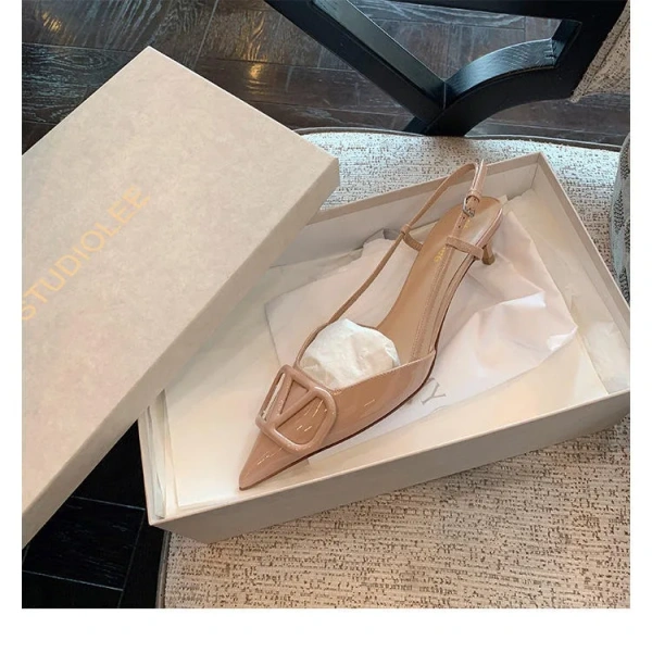 Heavy-duty 2025 New Rhinestone Craft Pointed High-heeled Sandals Bow New High-heeled Shoes - Image 5