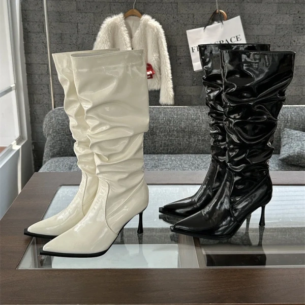 2025 Autumn and Winter New Sexy Patent Leather Boots, European and American Style Spicy Girl Party Club Luxury Women's Boots - Image 5