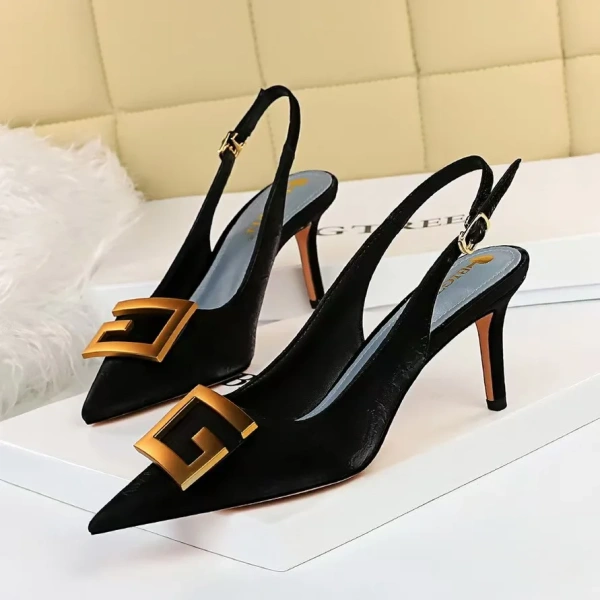 Autumn Female French Baotou Sandals Online Celebrity's Pointed High Heels with Stilettos for Summer - Image 6