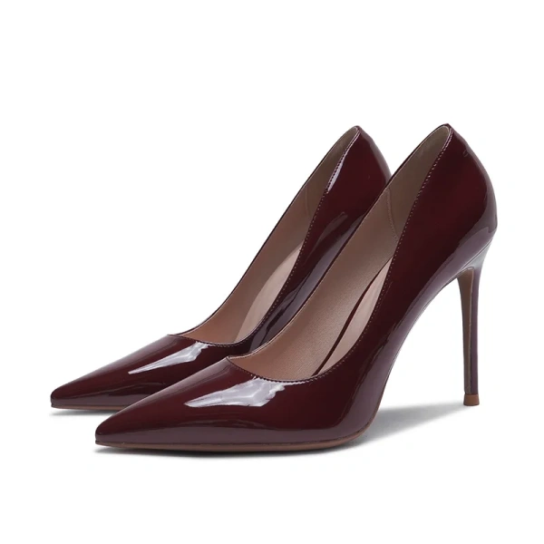 Women's Patent Leather Single Shoes 6-10cm Pointed Shallow Mouth Soft High-heeled Shoes Paired with Summer Formal Party Shoes - Image 2