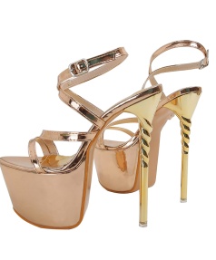 2025 Summer New Sexy Europe and the United States Wind Women's High-heeled Fashion Show Fine Heel Water Platform Sandals