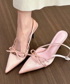 2025 Summer New Gentle Luxury Pointed Bow High Heels Sexy Fashion Casual Commuter Women's High Heels