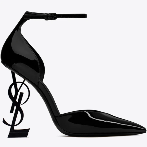 New Designer Shoes Women's Letter High Heels Classic Style Luxury Sandals Shiny Patent Leather Pointed Toe Summer - Image 2