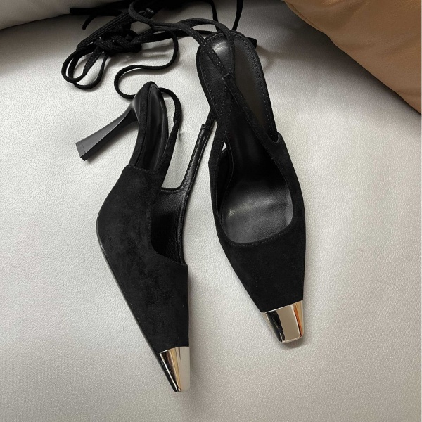 2025 Autumn Spring New Fashionable Retro Metal Iron Headed High-heeled Shoes with Trends Lace up Baotou Thin Heel Sandals - Image 4