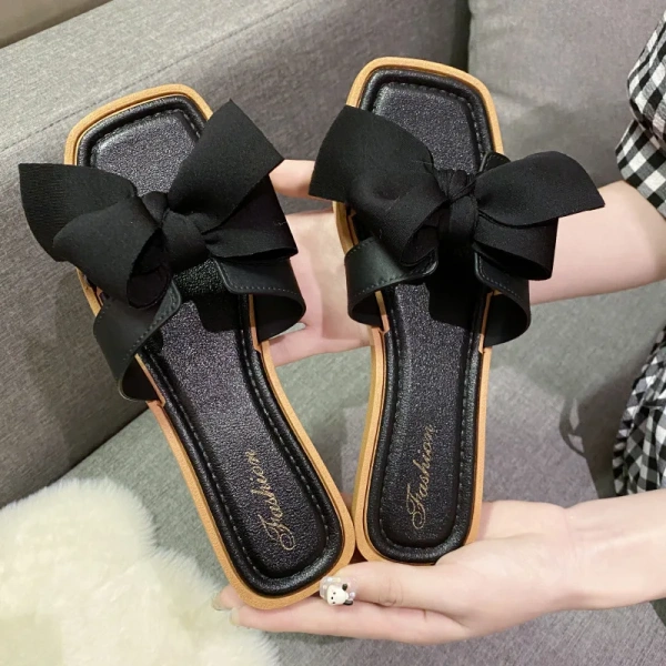 2025 Women's Genuine Leather Casual Slippers Fashion Horsehair Fur Sandals Soft Outdoor Use Winter Spring - Image 5