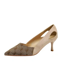 Women's Summer Fashion Suede Stiletto Shoes New Single Joker French Pointed Design with Temperament Spring and Autumn Style