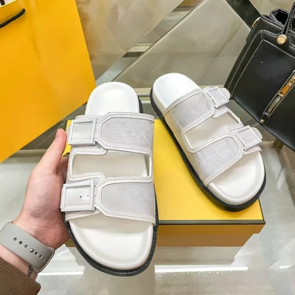 F-Home High Edition Women's Summer Fashion Sandals Breathable Thick-Soled Double Buckle Shoes with Color Matching Word Slippers - Image 3