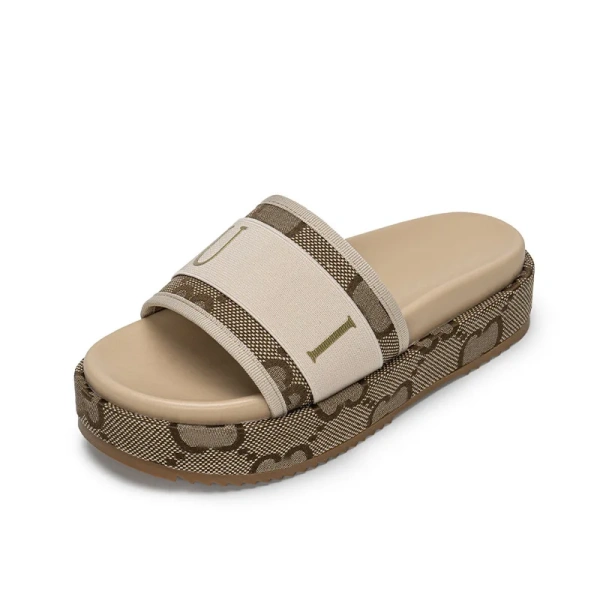 G Home Letter Printed Platform slippers Wear a Flat-heeled Sandals in Summer.