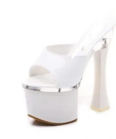 Designer Luxury Ladies Platform Ankle Strap Sandals Open Toe Summer Nightclub Stage Model Women's Shoes Open Back High Heel
