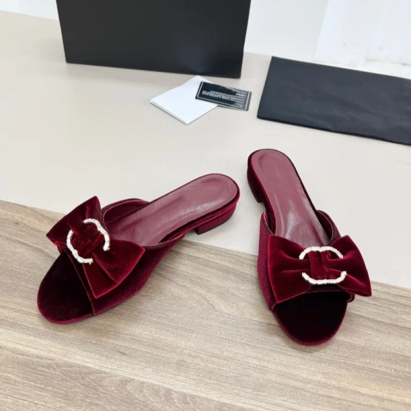 New Designer Luxury Rhinestone Buckle Bow Thick with a Word Drag Joker Not Tired Foot Leisure Outdoor Shopping. - Image 5