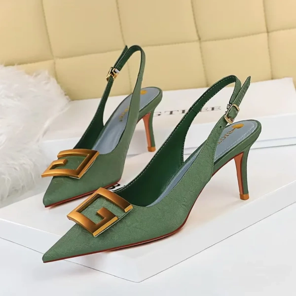 Autumn Female French Baotou Sandals Online Celebrity's Pointed High Heels with Stilettos for Summer - Image 4