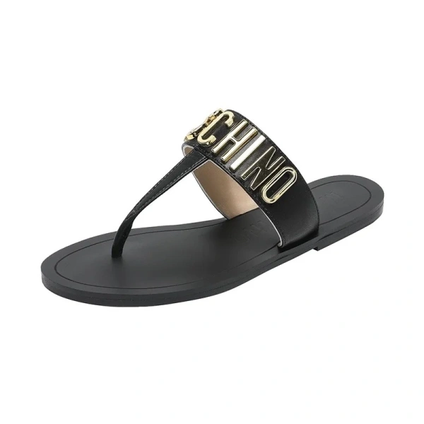 2025 British Large Size Women's Summer Flat Sandals Versatile Platform Fashion Trend Genuine Leather Metal Internet Celebrity