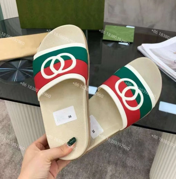 Latest Design PVC Wedge Men Slides Slippers Indoor Durable Fashion Luxury Name slippers Sandals Women' Slippers 2025 - Image 6