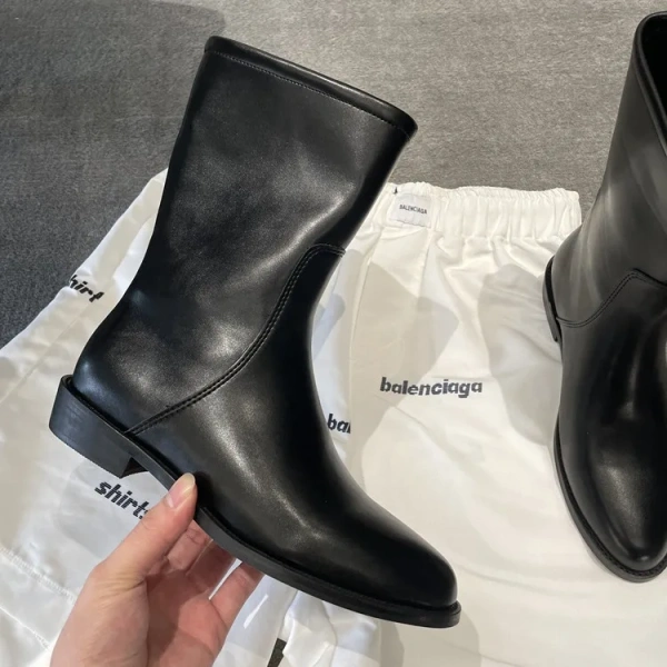 2025 Winter New Fashion Simple Genuine Leather Wear-resisting Short Boots Soft Comfortable Outdoor Casual Commuter Knight Boots - Image 2