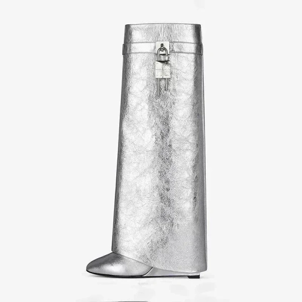 2025 European American Ankle Boots for Plus Size Women European Generation Slope Heel Head Trouser Design - Image 3