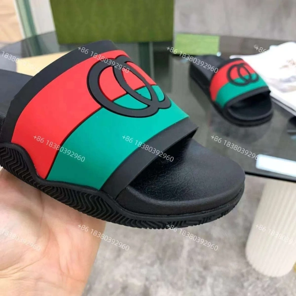 Latest Design PVC Wedge Men Slides Slippers Indoor Durable Fashion Luxury Name slippers Sandals Women' Slippers 2025 - Image 3