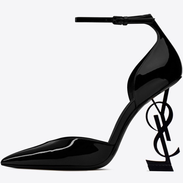 New Designer Shoes Women's Letter High Heels Classic Style Luxury Sandals Shiny Patent Leather Pointed Toe Summer - Image 4