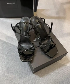 High-heeled shoes female new online celebrity with the same letters and black sexy stilettos with sandals female.