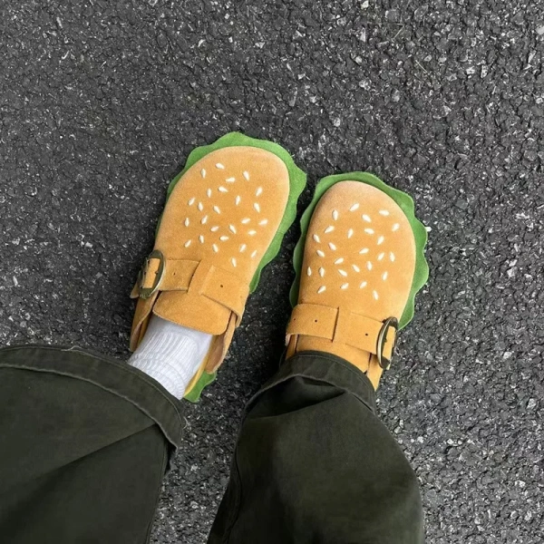 Leather Hamburg Birken Shoes, Thick Soles, Full Baotou Semi-slippers, Lazy People, One Pedal, Men and Women Wearing tide Bo. - Image 5