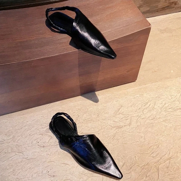 New Fashion Elegant Pointed After Empty Flat Shoes Daily Leisure Dating Shopping Walking Commuting Baotou Half Drag Flat Shoes - Image 6