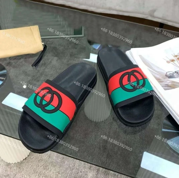 Latest Design PVC Wedge Men Slides Slippers Indoor Durable Fashion Luxury Name slippers Sandals Women' Slippers 2025 - Image 2