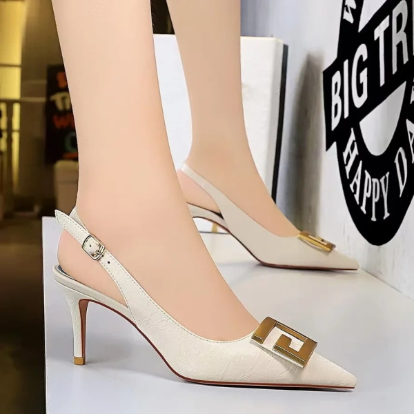Autumn Female French Baotou Sandals Online Celebrity's Pointed High Heels with Stilettos for Summer - Image 2
