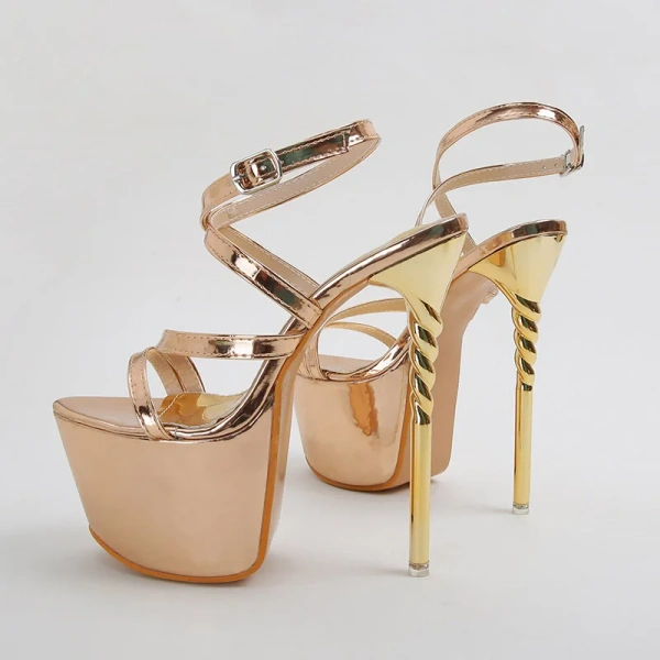 2025 Summer New Sexy Europe and the United States Wind Women's High-heeled Fashion Show Fine Heel Water Platform Sandals - Image 2