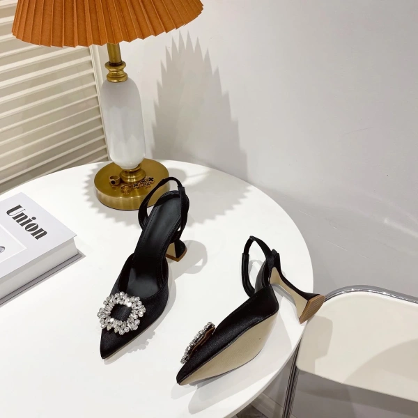 2025 New Luxury Women's High Heels Europe America's Best Seller Baotou Glass with Sunflower Water Diamond Sexy Summer - Image 6