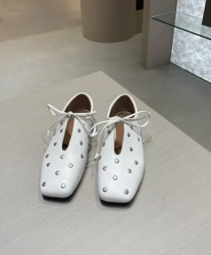 Early Spring Summer New Tethered Leather Shoes Retro Joker Flat Bottom Leather Height Increasing Sheepskin Version French Shoes