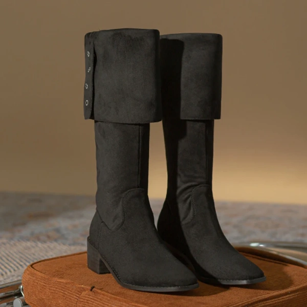 2025 Autumn and Winter New Fashion Retro Thick Heel Knee High Canister Boot Soft Comfortable Western Cowboy Boot Knight Boot - Image 5