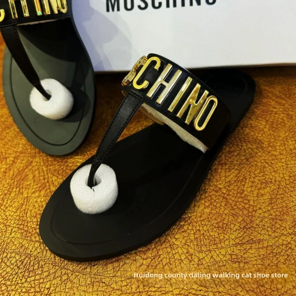 2025 British Large Size Women's Summer Flat Sandals Versatile Platform Fashion Trend Genuine Leather Metal Internet Celebrity - Image 4