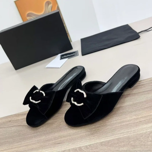 New Designer Luxury Rhinestone Buckle Bow Thick with a Word Drag Joker Not Tired Foot Leisure Outdoor Shopping. - Image 6