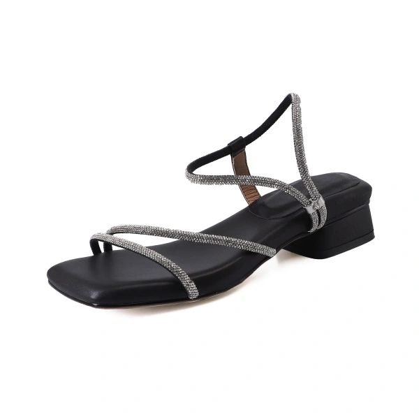 Sweet Fashion 2025 Summer New Open-Toe Beach Sandals for Women Square Head Casual Outdoor Shoes Comfortable One-Word Strap - Image 3