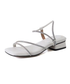 Sweet Fashion 2025 Summer New Open-Toe Beach Sandals for Women Square Head Casual Outdoor Shoes Comfortable One-Word Strap